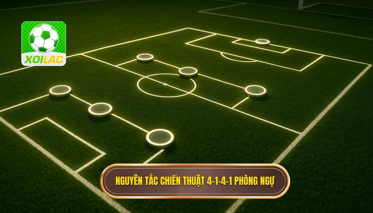 Nguyên Tắc Vận Hành Chiến thuật bóng đá 4-1-4-1 phòng ngự