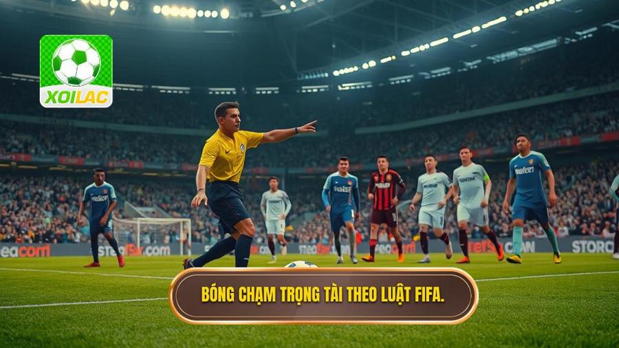 1. Bóng chạm trọng tài theo luật FIFA.